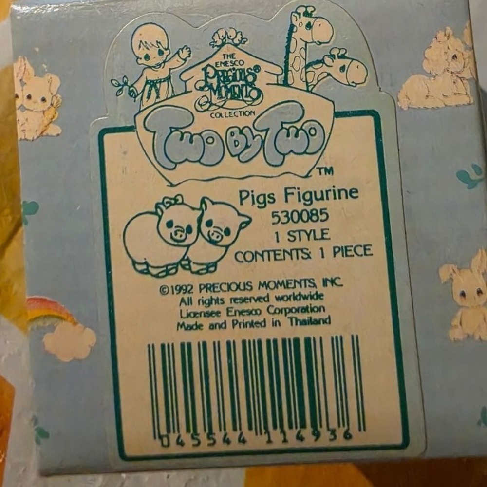 Vintage 1992 Precious Moments Two by Two Pigs Figurine 530085 Enesco with Box